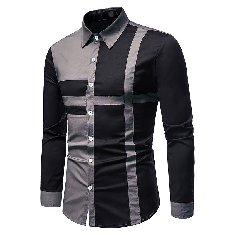 Hollow European Size Long Sleeve Shirt Men