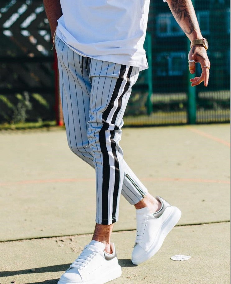 Men's Gym Slim Tapered Sweatpants Workout Jogging Pants Fitness Zipper Pockets Enfom Clothing