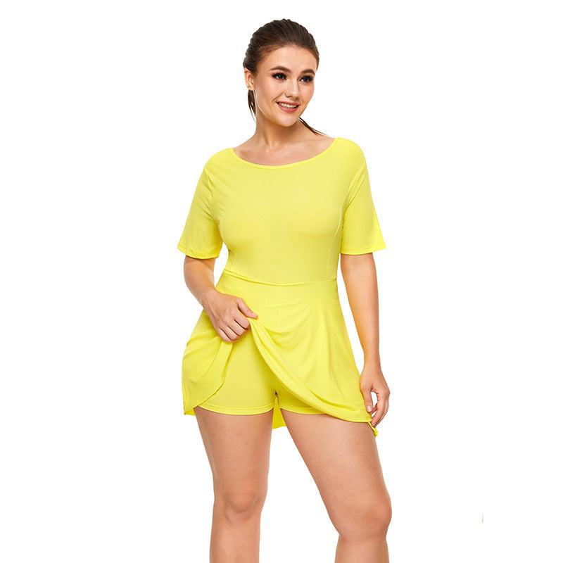Tennis Dresses With Safety Pants Women Backless Golf Mini Sport Dress Enfom Clothing