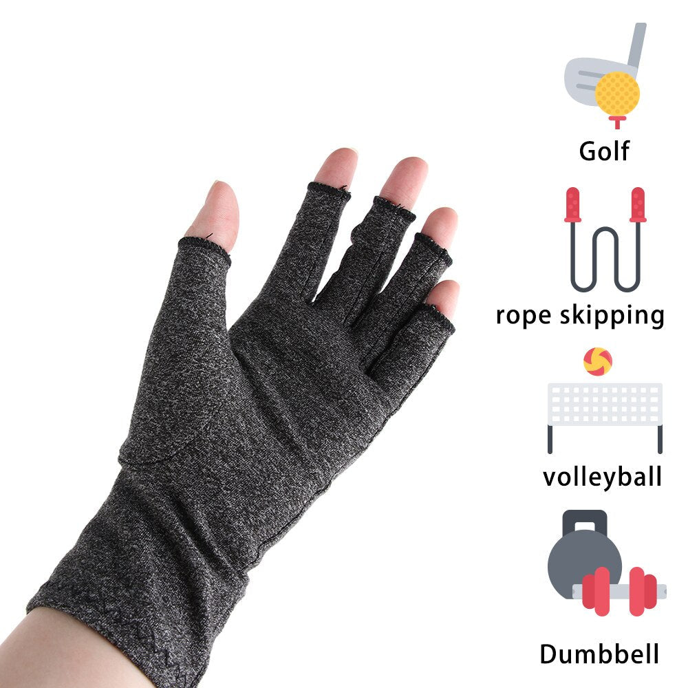 1Pair Arthritis Compression Gloves Joint Finger Pain Relief Hand Wrist Health Care Outdoor Cycling Sport Pain Relief Gloves Enfom Clothing