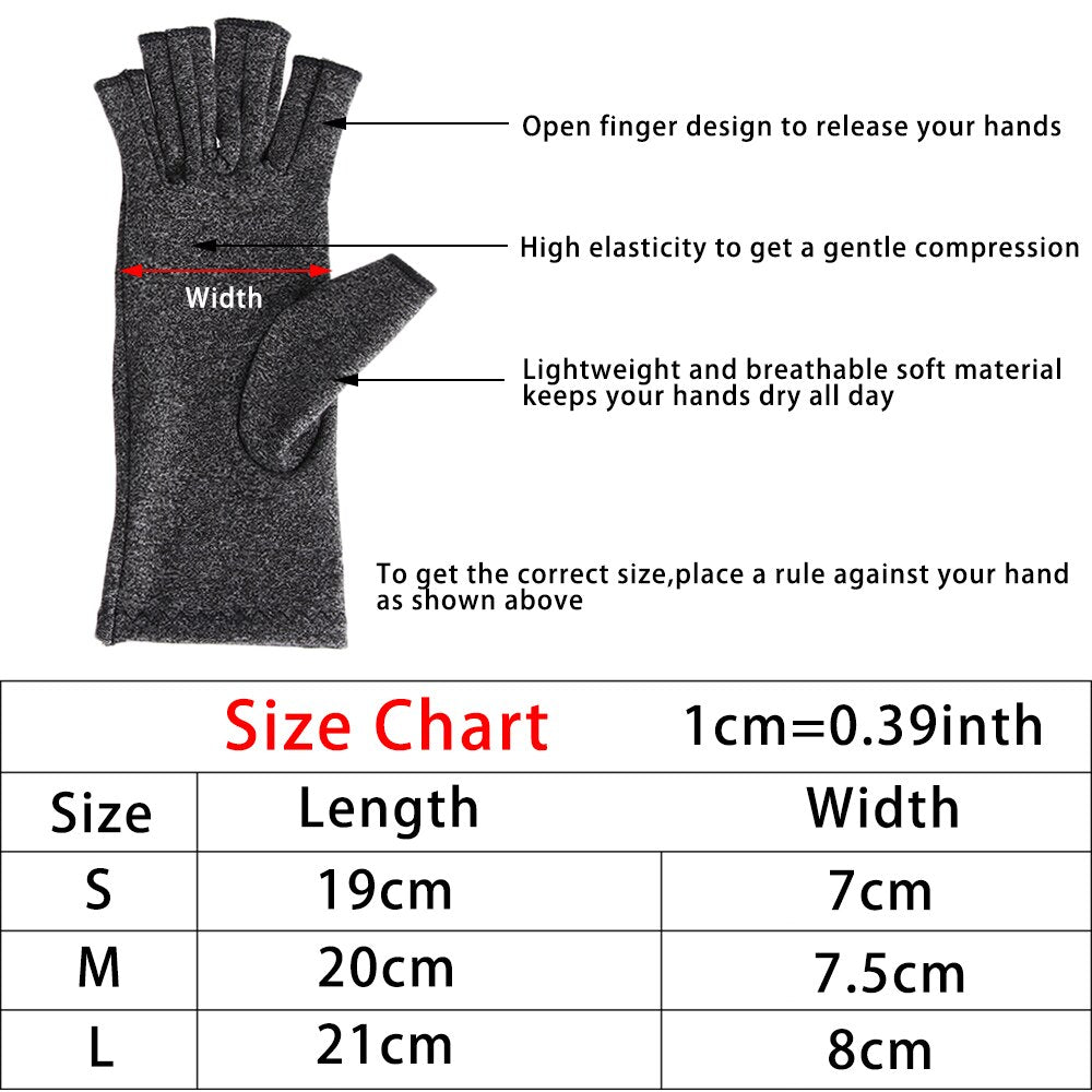 1Pair Arthritis Compression Gloves Joint Finger Pain Relief Hand Wrist Health Care Outdoor Cycling Sport Pain Relief Gloves Enfom Clothing