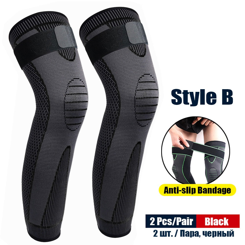 1Pair Sport Full Leg Compression Sleeves Knee Braces Support Protector for Weightlifting Arthritis Joint Pain Relief Muscle Tear Enfom Clothing