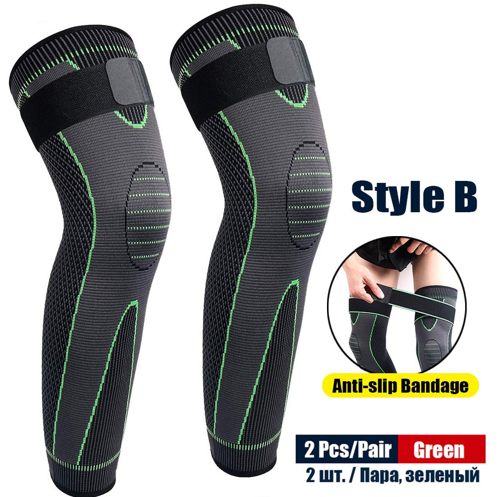 1Pair Sport Full Leg Compression Sleeves Knee Braces Support Protector for Weightlifting Arthritis Joint Pain Relief Muscle Tear Enfom Clothing