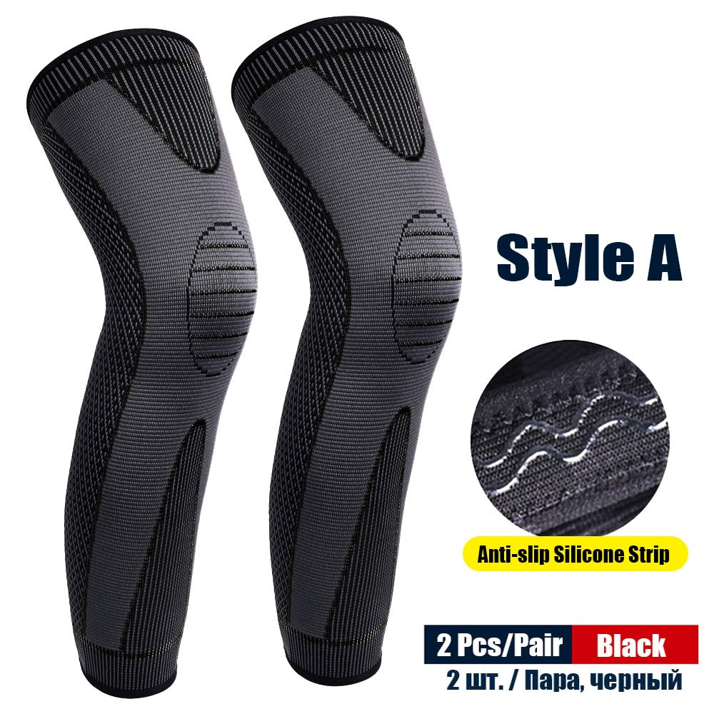 1Pair Sport Full Leg Compression Sleeves Knee Braces Support Protector for Weightlifting Arthritis Joint Pain Relief Muscle Tear Enfom Clothing