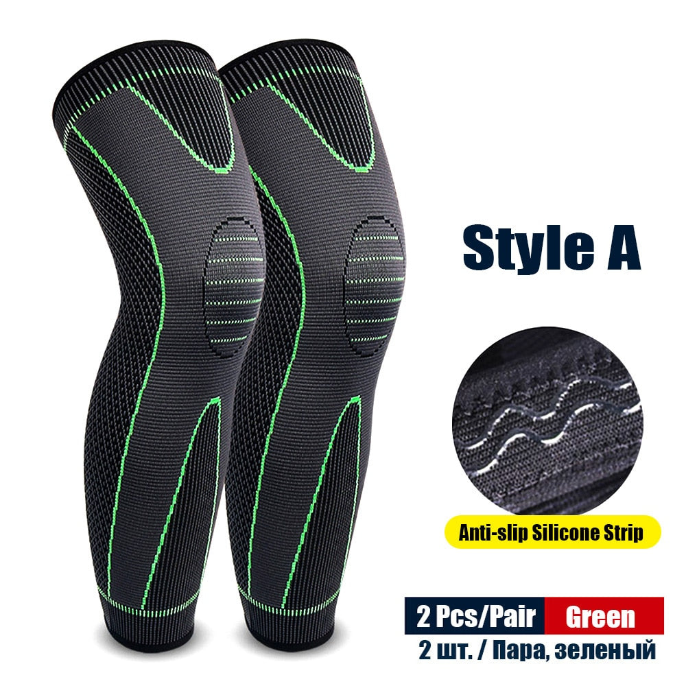 1Pair Sport Full Leg Compression Sleeves Knee Braces Support Protector for Weightlifting Arthritis Joint Pain Relief Muscle Tear Enfom Clothing