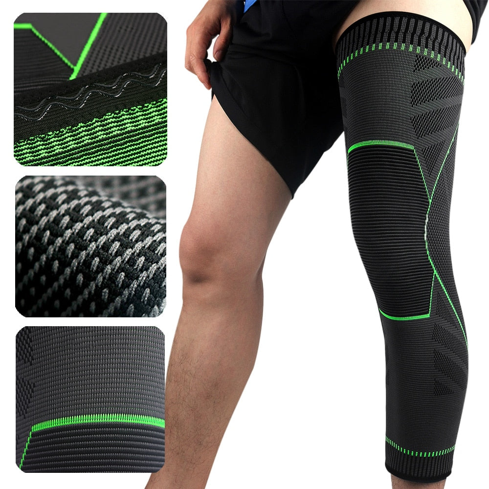 1Pair Sport Full Leg Compression Sleeves Knee Braces Support Protector for Weightlifting Arthritis Joint Pain Relief Muscle Tear Enfom Clothing