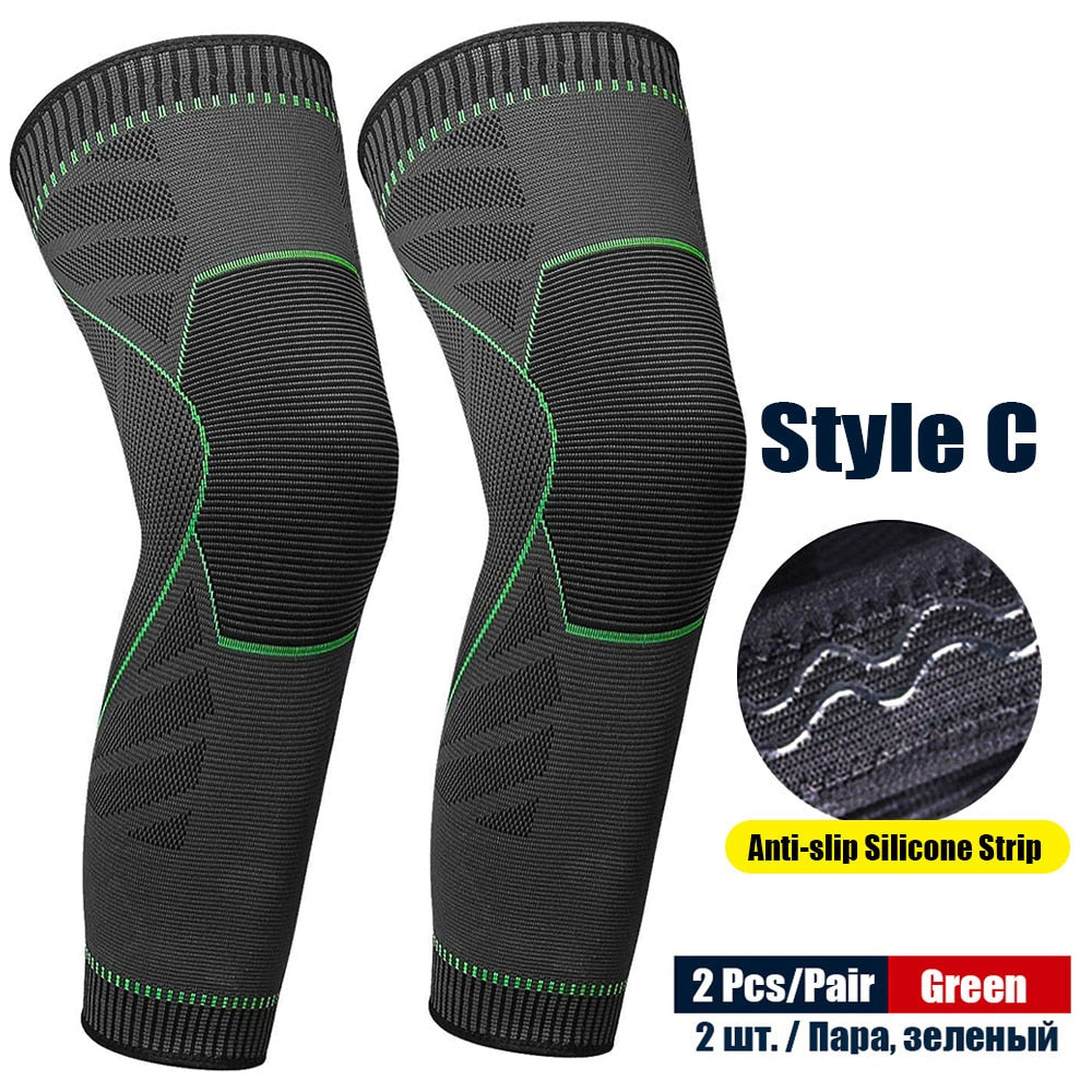 1Pair Sport Full Leg Compression Sleeves Knee Braces Support Protector for Weightlifting Arthritis Joint Pain Relief Muscle Tear Enfom Clothing