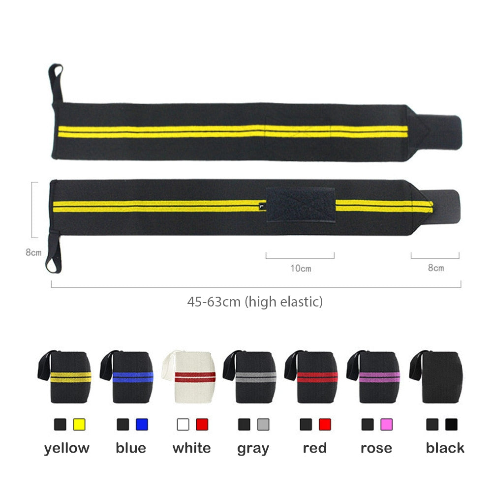 1pair Adjustable Weight Lifting Strap Fitness Gym Sport Wrist Wrap Bandage Hand Support Wristband Exercise Enfom Clothing