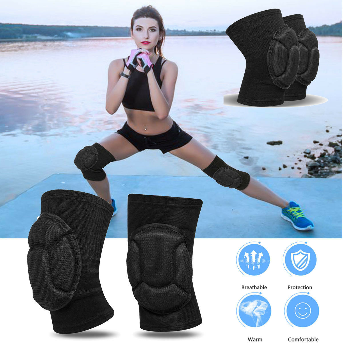 2 x Professional Knee Pads Leg Protector For Sport Work Flooring Construction Enfom Clothing