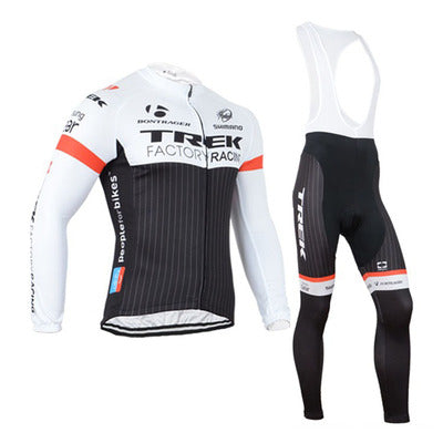 2015Trek black and white TREK riding clothing long sleeved belt suit bicycle sport fast clothes wholesale Enfom Clothing