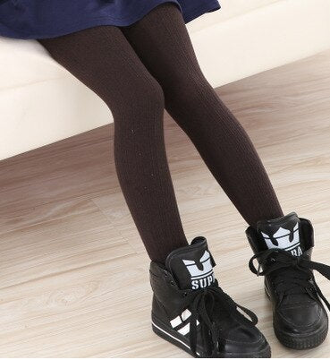 2021 Autumn Winter Girls Pants Toddler Girls Knitted Pantyhose Warm Baby Girls Tights Multi Colors Baby Girl Stocking For 2-10 Y Enfom Clothing