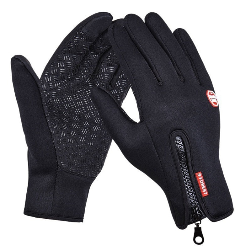 2021 New Warm Winter Gloves Men touchscreen Waterproof Gloves Snowboard Windproof Outdoor Cycling Driving Zipper Sport Glove Enfom Clothing