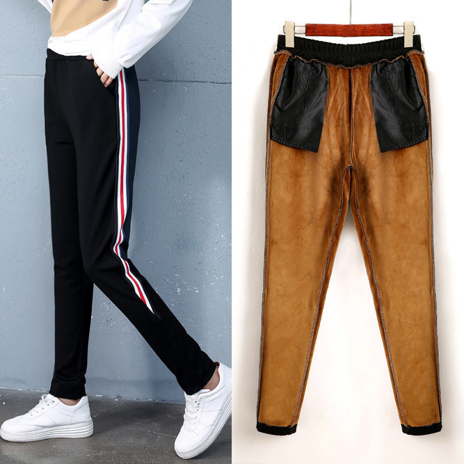 2021 autumn and winter new style, cashmere and thick sports trousers, women's casual pants Enfom Clothing