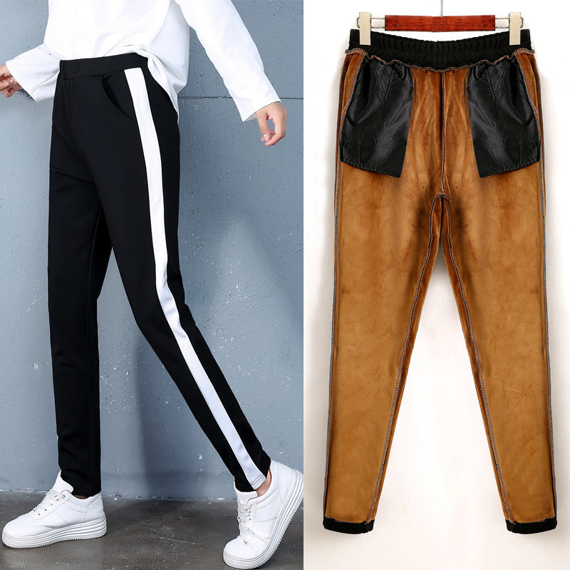 2021 autumn and winter new style, cashmere and thick sports trousers, women's casual pants Enfom Clothing