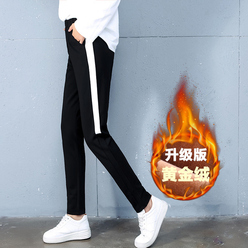 2021 autumn and winter new style, cashmere and thick sports trousers, women's casual pants Enfom Clothing