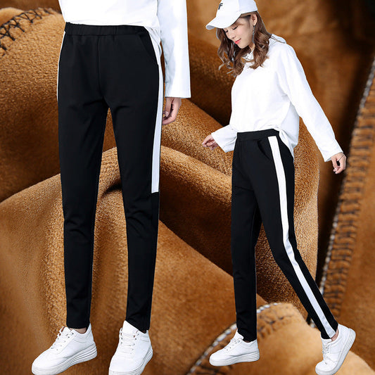 2021 autumn and winter new style, cashmere and thick sports trousers, women's casual pants Enfom Clothing