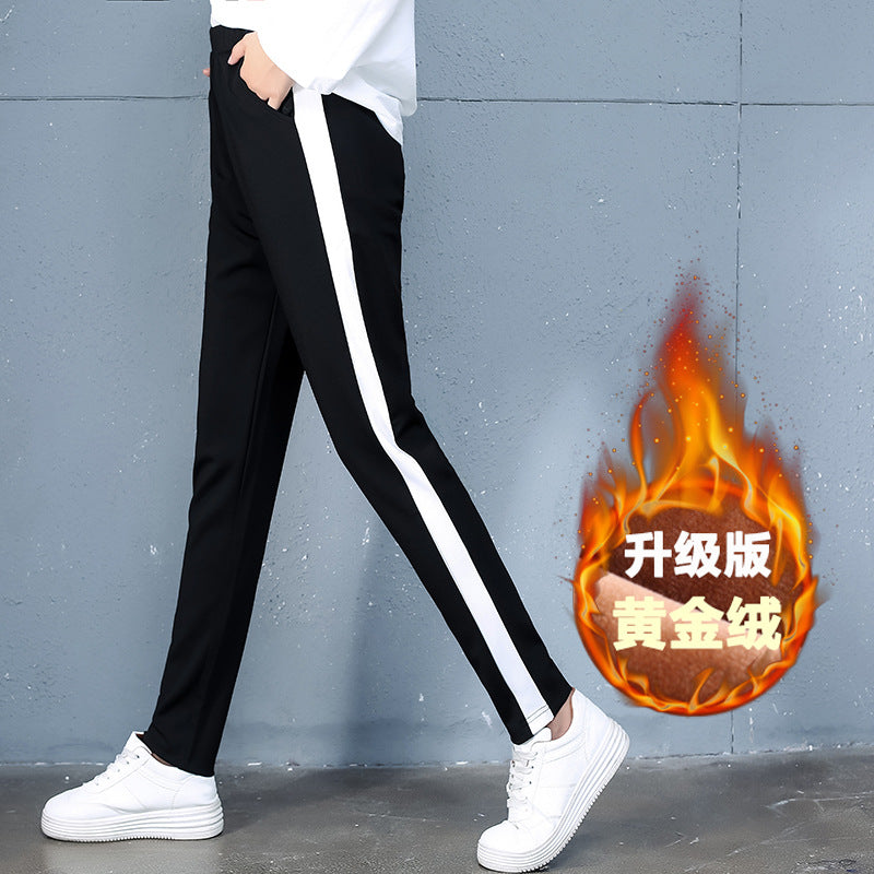 2021 autumn and winter new style, cashmere and thick sports trousers, women's casual pants Enfom Clothing