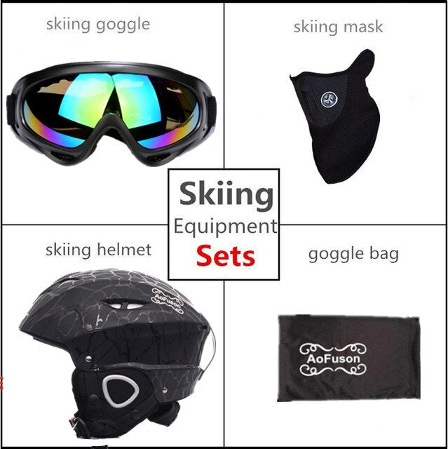 2022 Brand Ski Helmet Integrally-Molded Professional Adult Snowboard Helmet Men Women Skating/Skateboard Winter Sports Helmets Enfom Clothing