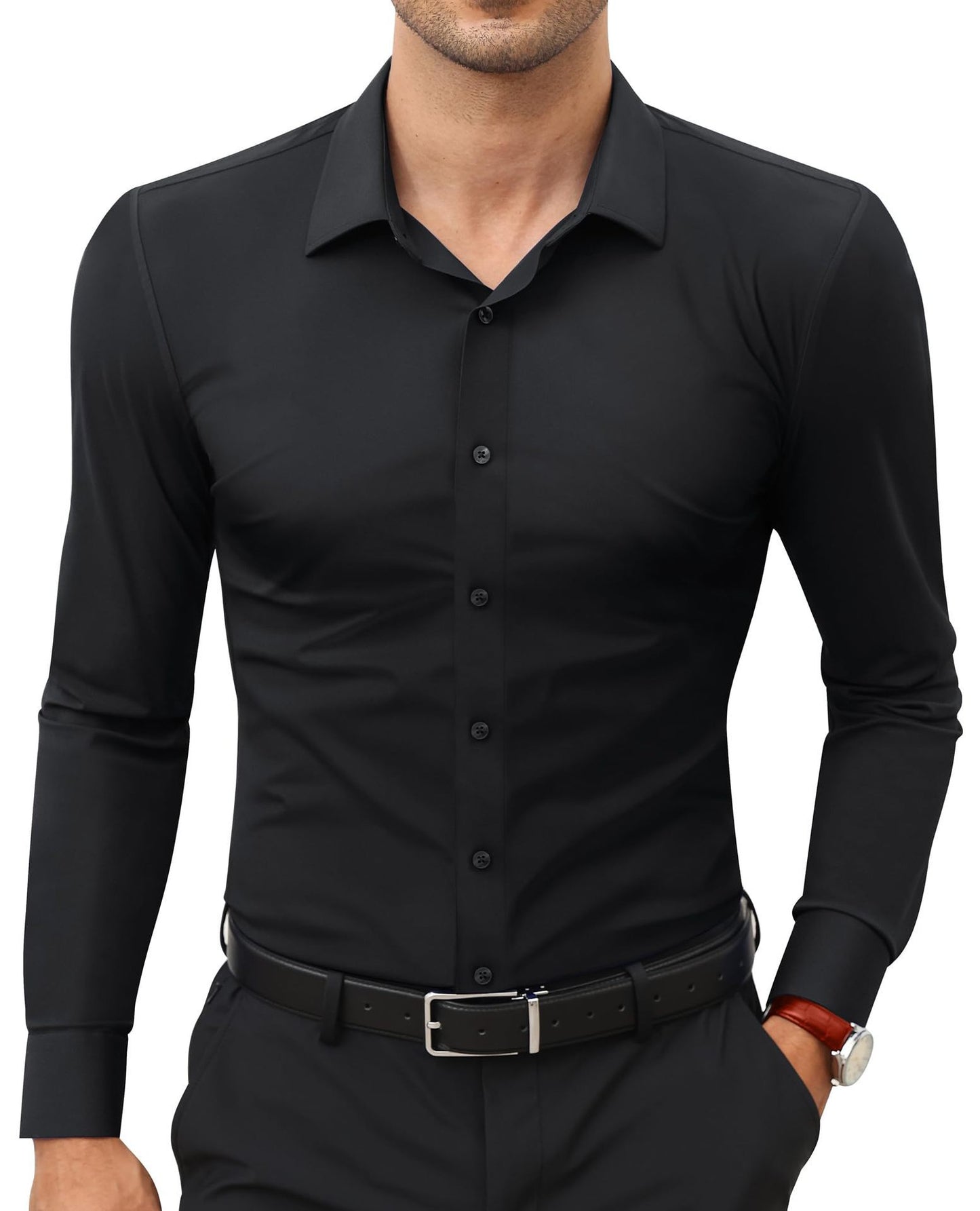 Non-ironing Full Elastic Force Shirt Men
