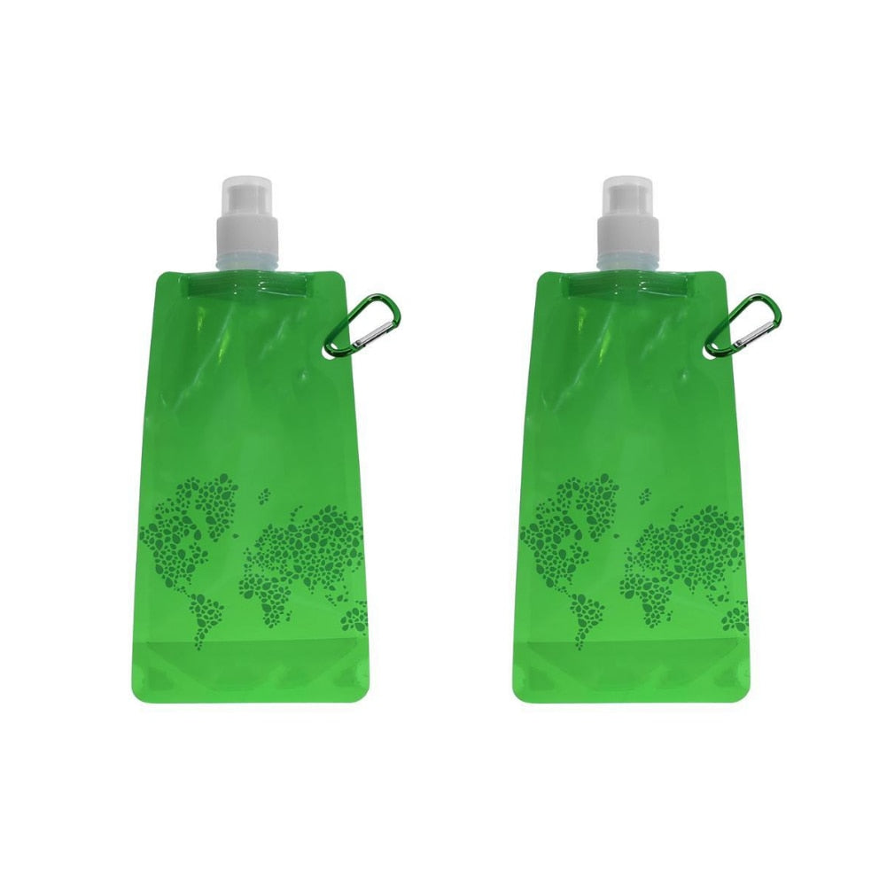 2pcs Portable Ultralight Foldable Water Bag Silicone Water Bottle Bag Outdoor Sport Supplies Hiking Camping Soft Flask Water Bag Enfom Clothing