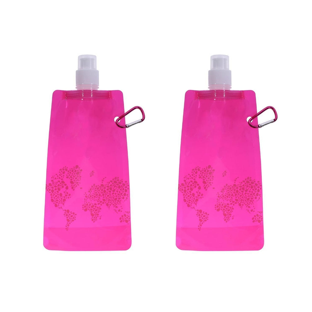 2pcs Portable Ultralight Foldable Water Bag Silicone Water Bottle Bag Outdoor Sport Supplies Hiking Camping Soft Flask Water Bag Enfom Clothing