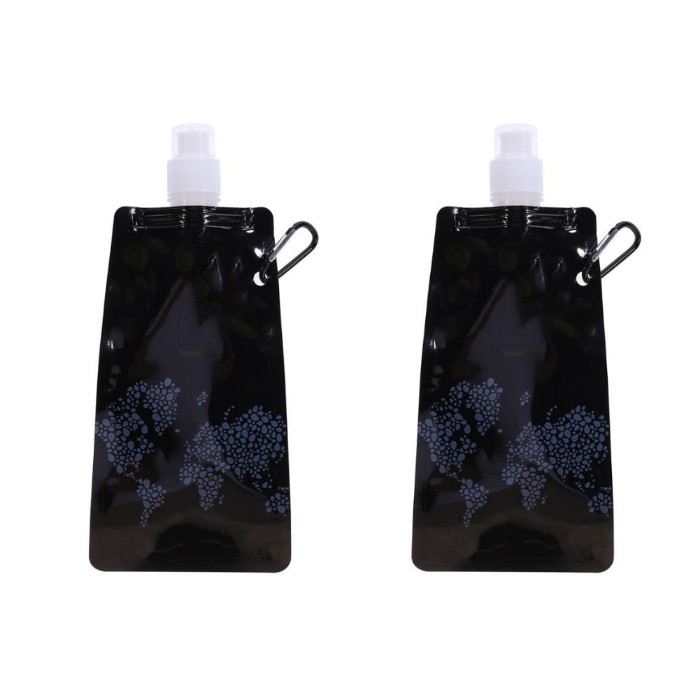 2pcs Portable Ultralight Foldable Water Bag Silicone Water Bottle Bag Outdoor Sport Supplies Hiking Camping Soft Flask Water Bag Enfom Clothing