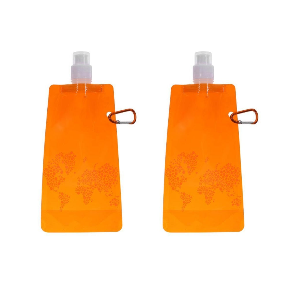 2pcs Portable Ultralight Foldable Water Bag Silicone Water Bottle Bag Outdoor Sport Supplies Hiking Camping Soft Flask Water Bag Enfom Clothing