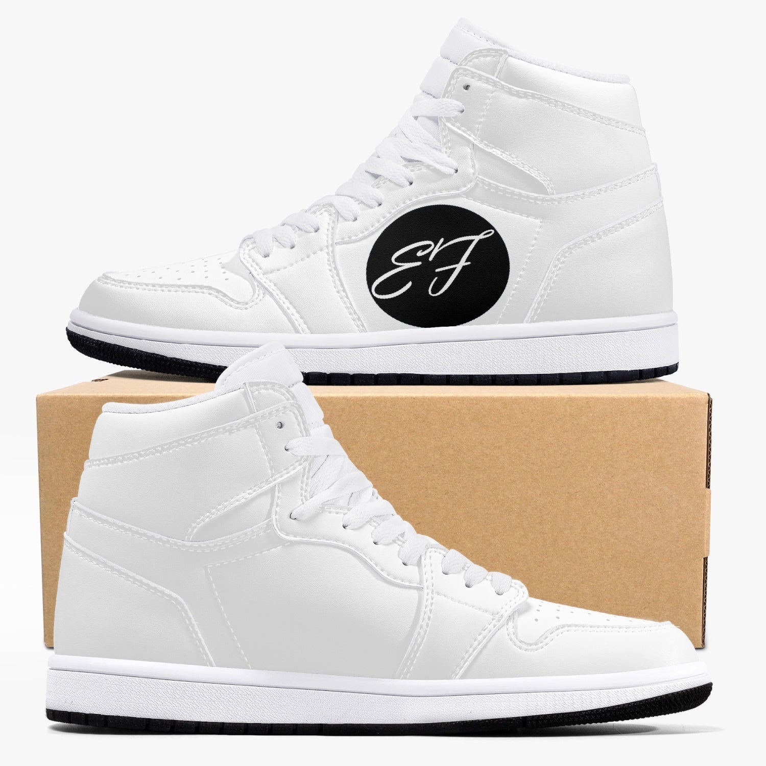 352. New Black High-Top Leather Sneakers Enfom Clothing