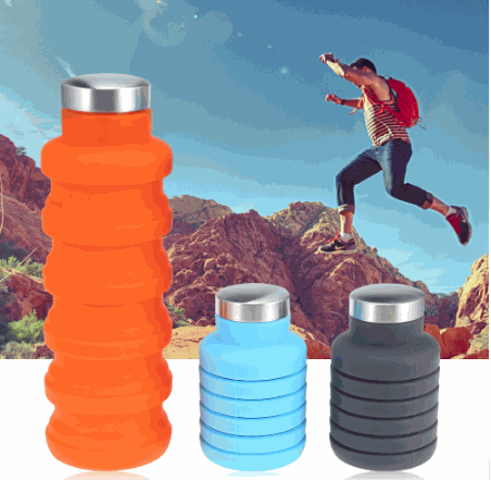 500ML Portable Silicone Water Bottle Retractable Folding Coffee Bottle Outdoor Travel Drinking Collapsible Sport Drink Kettle Enfom Clothing