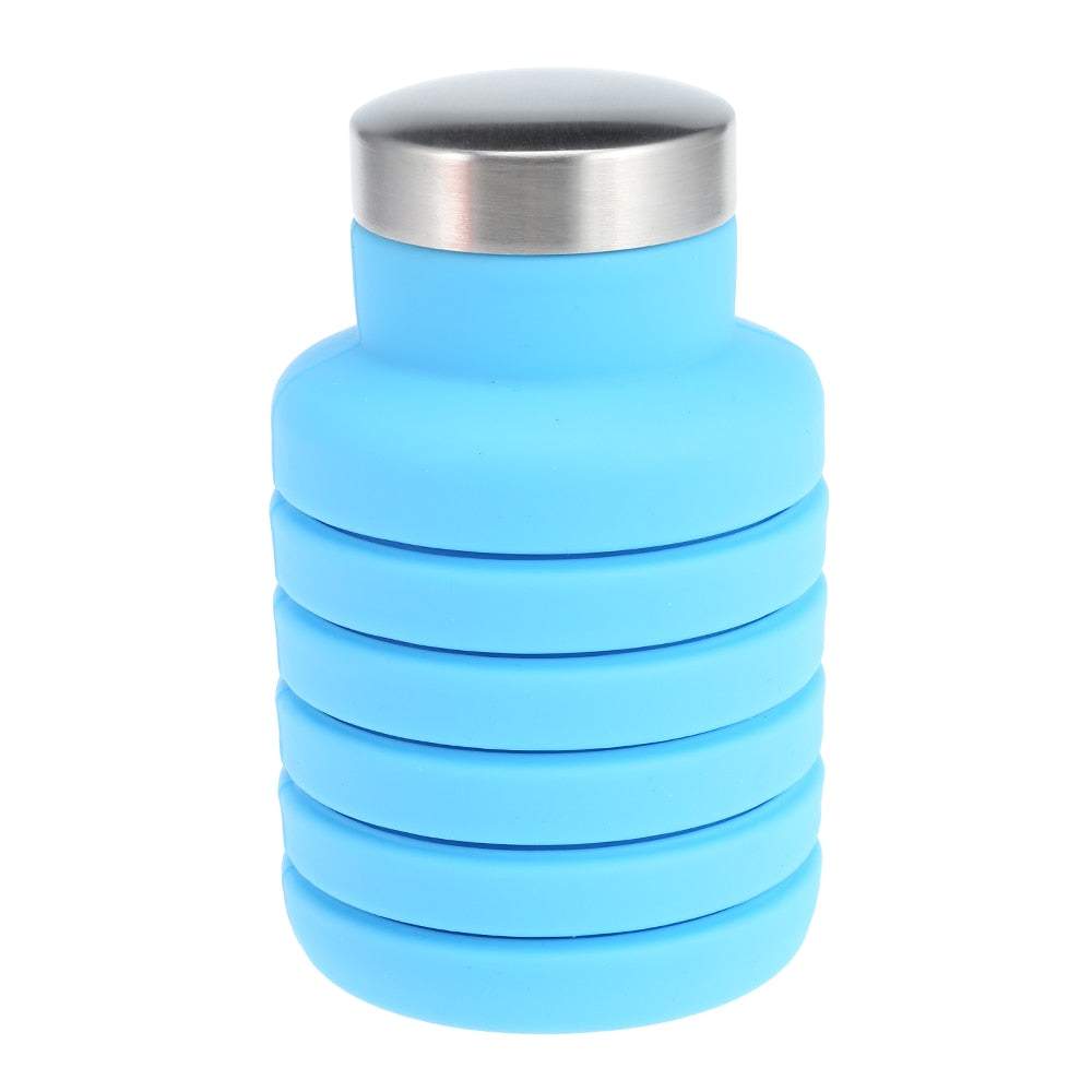 500ML Portable Silicone Water Bottle Retractable Folding Coffee Bottle Outdoor Travel Drinking Collapsible Sport Drink Kettle Enfom Clothing