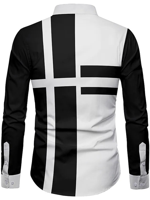 Hollow European Size Long Sleeve Shirt Men