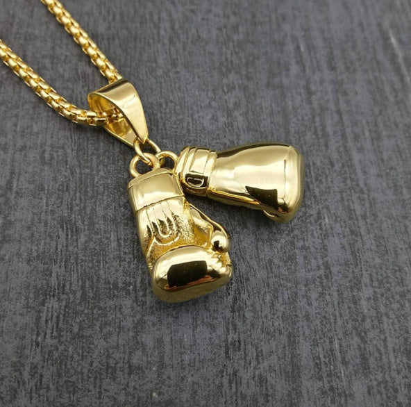 Fashion Gold Necklace Boxing Sport Simplicity