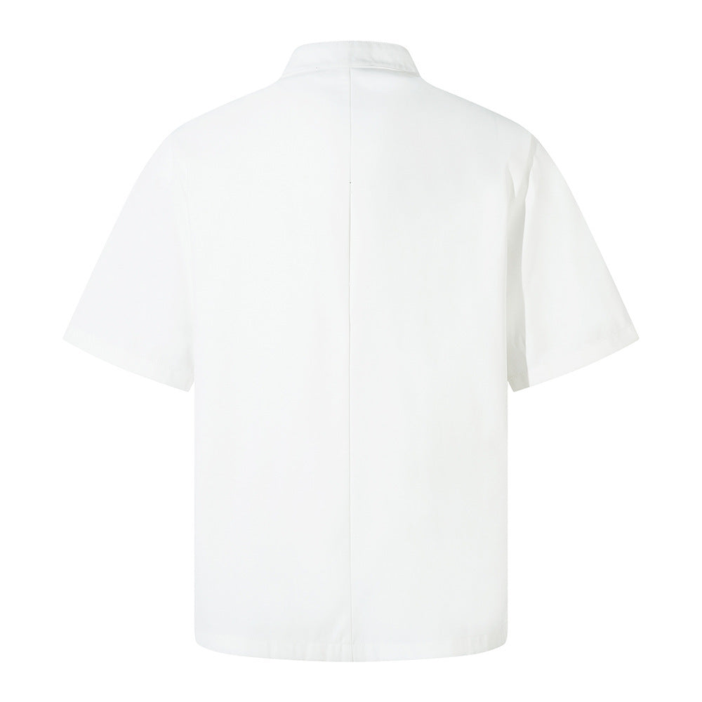 Fashion Stand Collar Short Sleeve Shirt Men