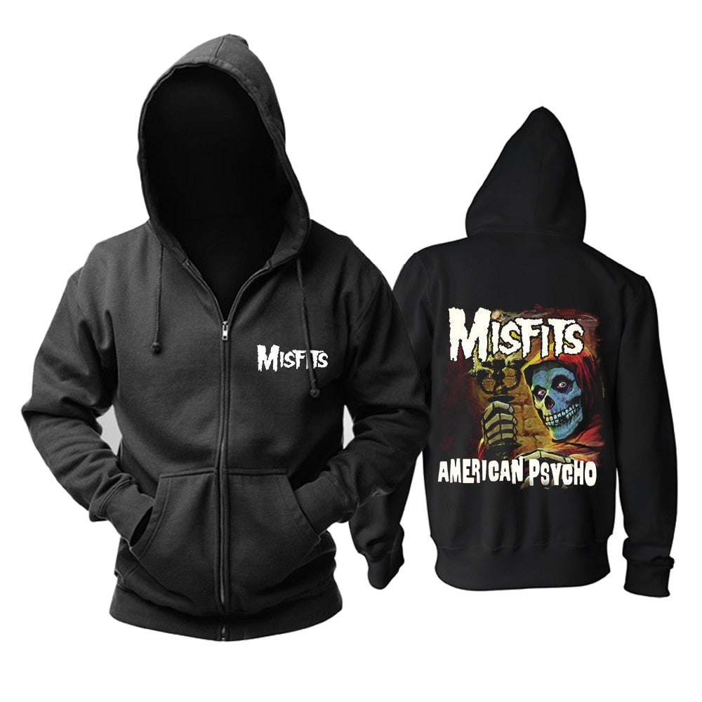 9 Designs 3D Skull Bone Sudadera Misfits Rock Hoodies Winter Zipper Jacket Brand Clothing Punk Heavy Metal Print Sweatshirt Enfom Clothing