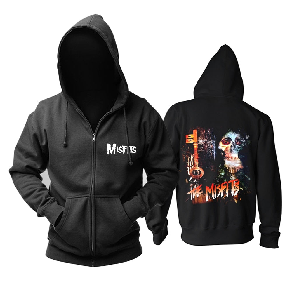 9 Designs 3D Skull Bone Sudadera Misfits Rock Hoodies Winter Zipper Jacket Brand Clothing Punk Heavy Metal Print Sweatshirt Enfom Clothing