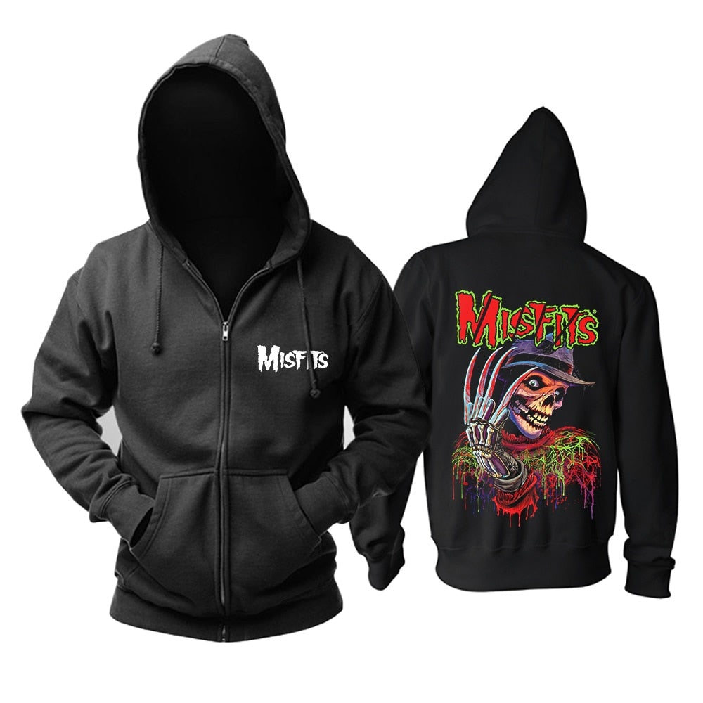 9 Designs 3D Skull Bone Sudadera Misfits Rock Hoodies Winter Zipper Jacket Brand Clothing Punk Heavy Metal Print Sweatshirt Enfom Clothing