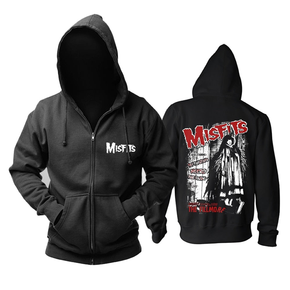 9 Designs 3D Skull Bone Sudadera Misfits Rock Hoodies Winter Zipper Jacket Brand Clothing Punk Heavy Metal Print Sweatshirt Enfom Clothing