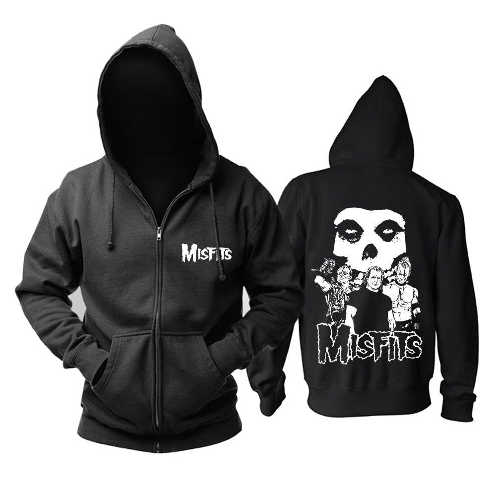 9 Designs 3D Skull Bone Sudadera Misfits Rock Hoodies Winter Zipper Jacket Brand Clothing Punk Heavy Metal Print Sweatshirt Enfom Clothing