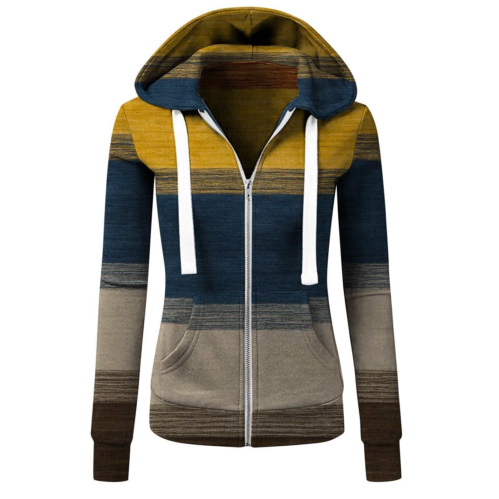 Autumn And Winter Women's Fleece Pullover Sport Cardigan Zipper Hoodie Coat Enfom Clothing