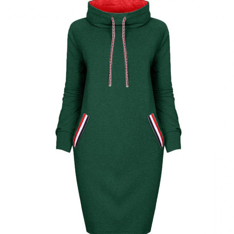 Autumn winter dress Long sleeve vestidos Casual party dresses vestido de festa women dress plus size High collar robe femme Enfom Clothing