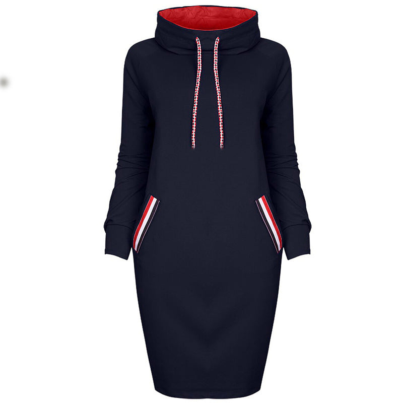 Autumn winter dress Long sleeve vestidos Casual party dresses vestido de festa women dress plus size High collar robe femme Enfom Clothing