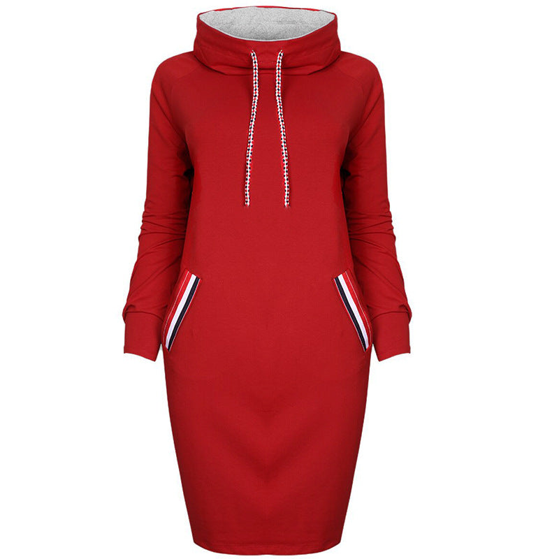 Autumn winter dress Long sleeve vestidos Casual party dresses vestido de festa women dress plus size High collar robe femme Enfom Clothing