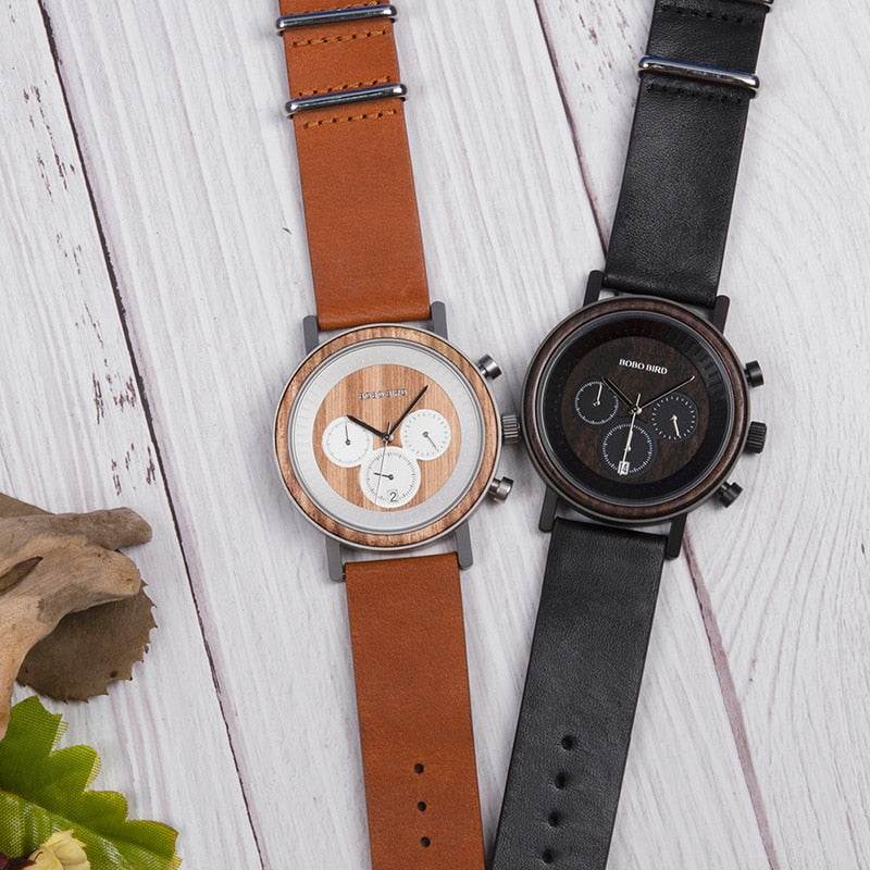 BOBO BIRD-reloj analógico de acero inoxidable para hombre, accesorio de pulsera de cuarzo resistente al agua con cronógrafo, complemento Masculino deportivo de marca de lujo con diseño militar Enfom Clothing