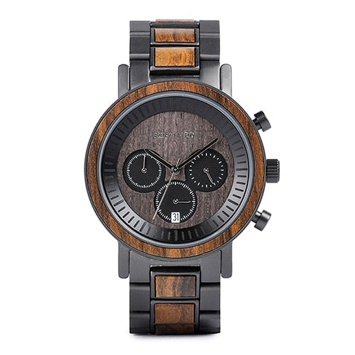 BOBO BIRD-reloj analógico de acero inoxidable para hombre, accesorio de pulsera de cuarzo resistente al agua con cronógrafo, complemento Masculino deportivo de marca de lujo con diseño militar Enfom Clothing