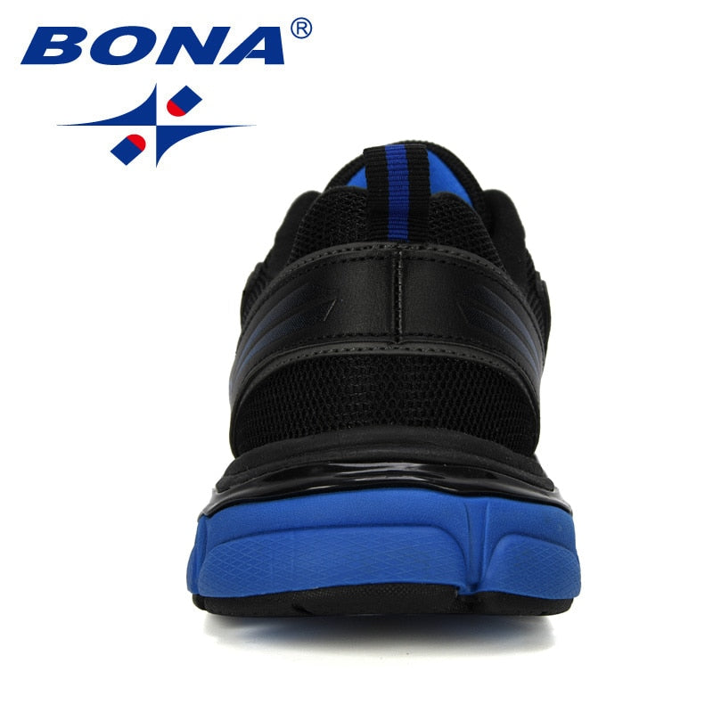 BONA New Designers Running Shoes Man Cow Split Sport Shoes Men Jogging Footwear Outdoors Lightweight Breathable Men Shoes Enfom Clothing