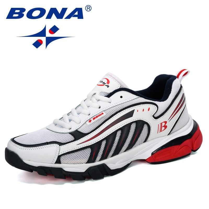 BONA New Designers Running Shoes Man Cow Split Sport Shoes Men Jogging Footwear Outdoors Lightweight Breathable Men Shoes Enfom Clothing