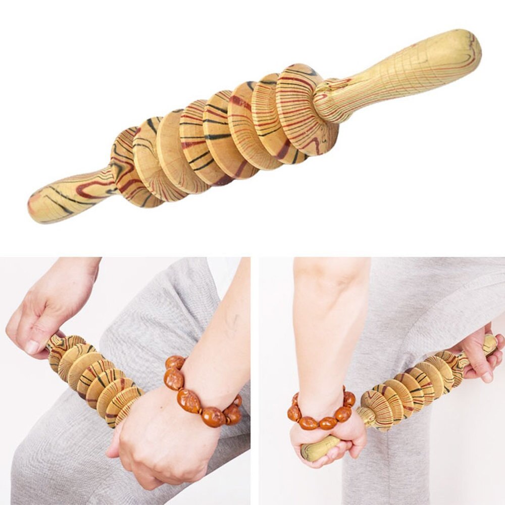 BYEPAIN Wooden Exercise Roller Sport Injury Gym Body Leg Trigger Point Muscle Roller Sticks Massager Health Care Enfom Clothing