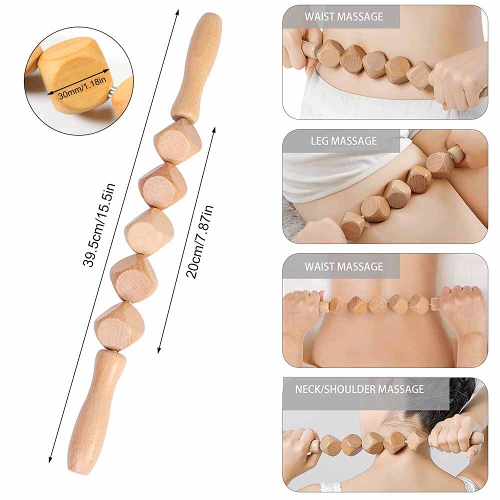 BYEPAIN Wooden Exercise Roller Sport Injury Gym Body Leg Trigger Point Muscle Roller Sticks Massager Health Care Enfom Clothing