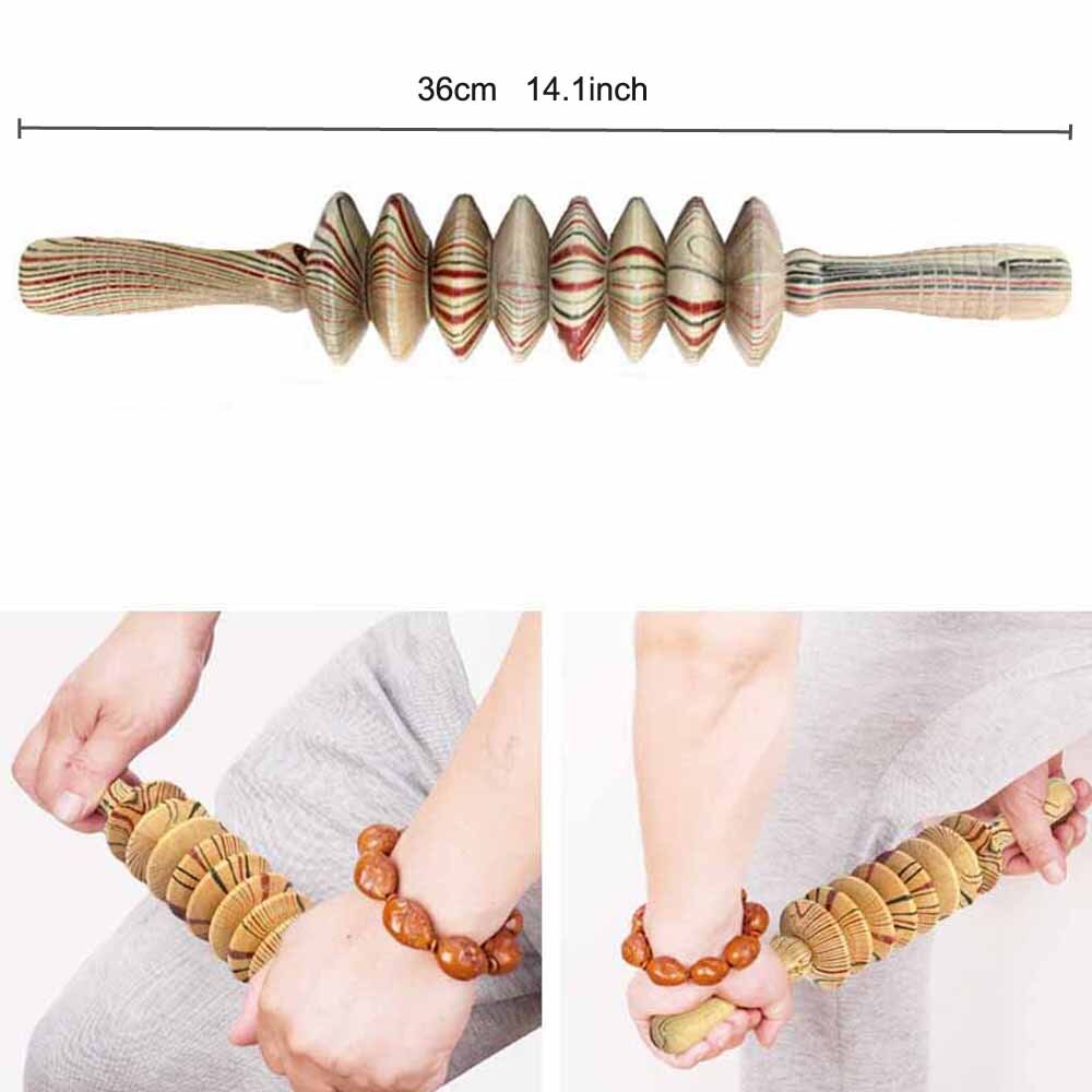 BYEPAIN Wooden Exercise Roller Sport Injury Gym Body Leg Trigger Point Muscle Roller Sticks Massager Health Care Enfom Clothing