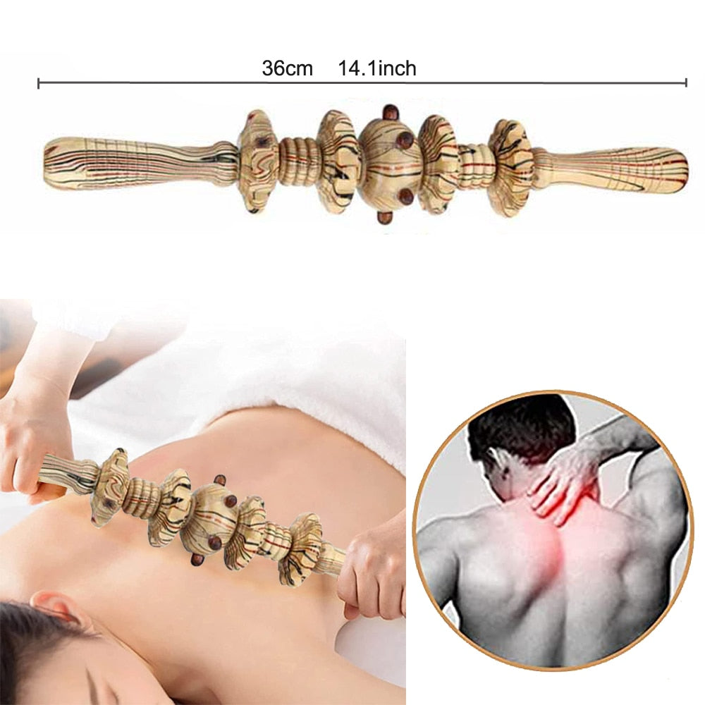 BYEPAIN Wooden Exercise Roller Sport Injury Gym Body Leg Trigger Point Muscle Roller Sticks Massager Health Care Enfom Clothing